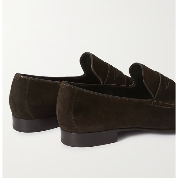 Brioni Suede Penny Loafer Derby Size UK 11 / US 12 - Brown